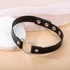 Black Cat Choker Necklace Punk Goth Rock